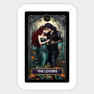 The Lovers Mermaid Tarot Card Sticker